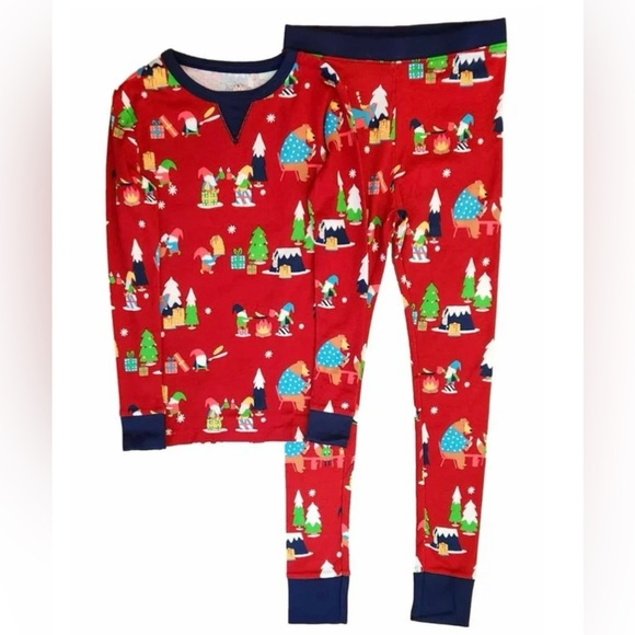 WONDERSHOP Kids Holiday Gnomes Print Long Sleeve Pajama Set. - Picture 7 of 7